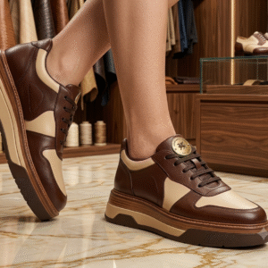 Roar Stylish Brown & Cream Casual Sneakers
